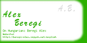 alex beregi business card